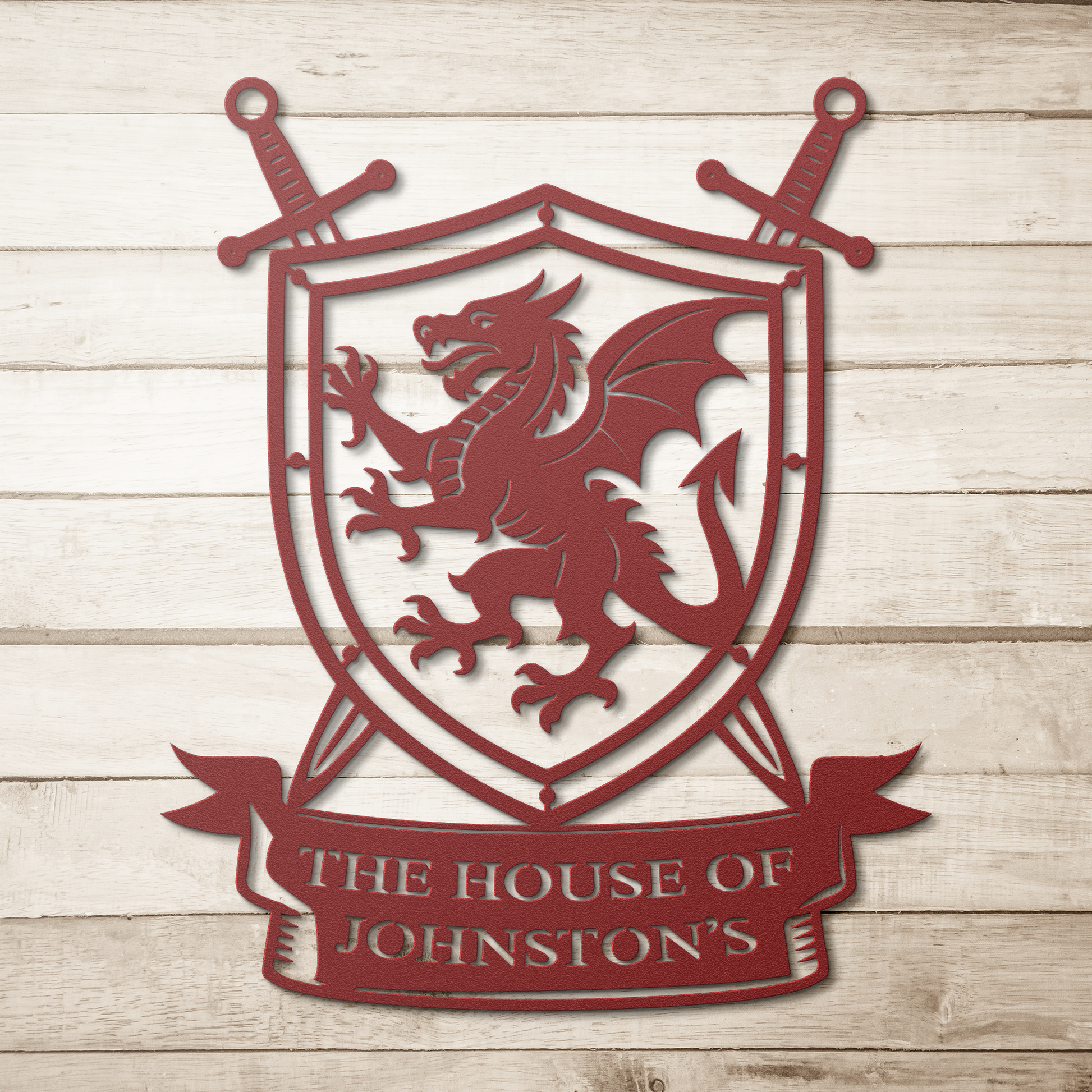 Custom_Family_Dragon_Crest_Metal_Sign___Red_Simple_Wood_BKGD_Mockup.png