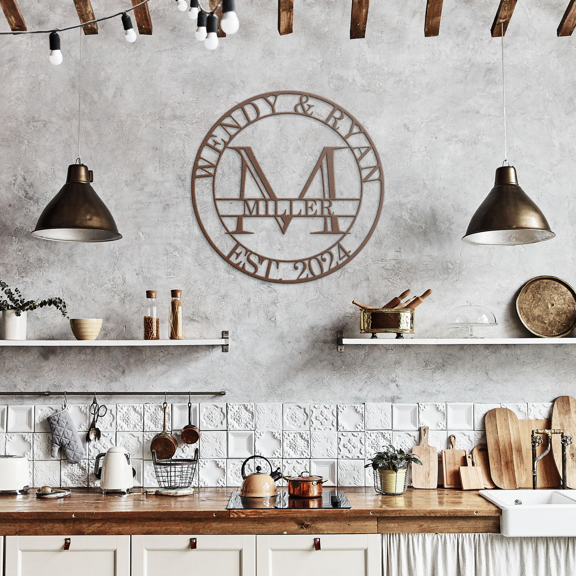 Custom_Family_Name_Metal_Monogram_Sign__Copper_Rustic_Kitchen_Mockup.png