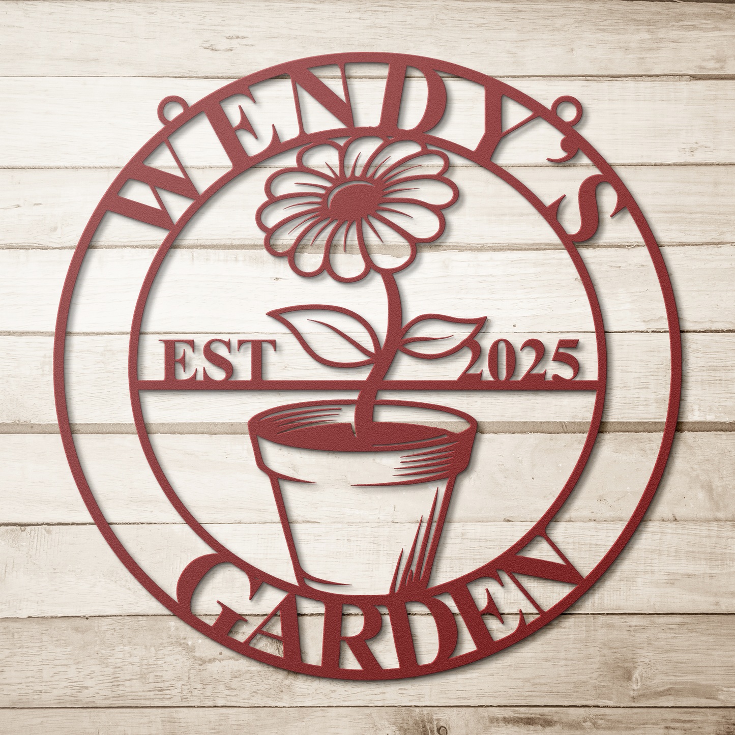 personalized garden metal sign
