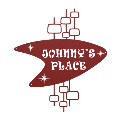 Mid century Metal address plaque