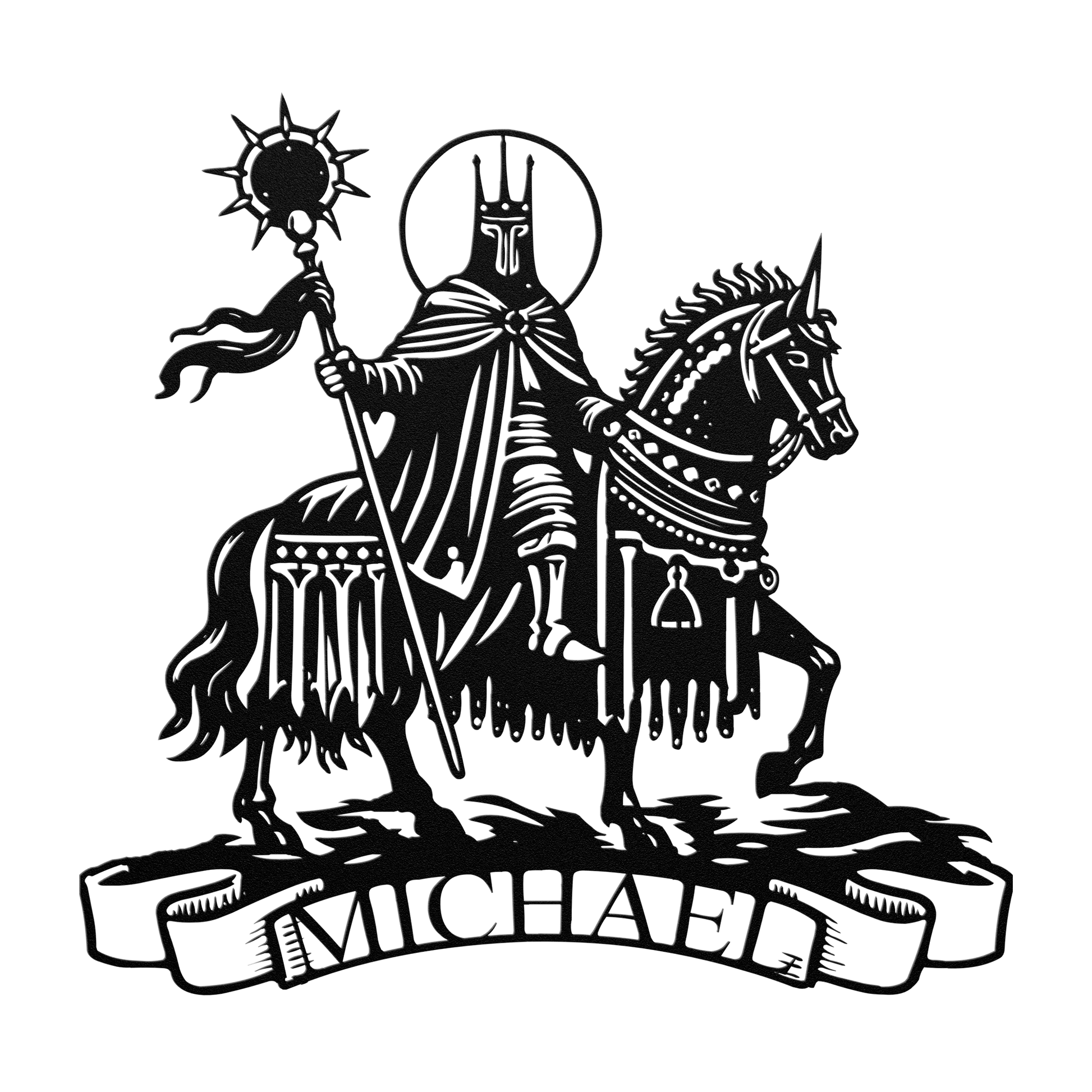 knight horseback metal wall art weatherproof steel
