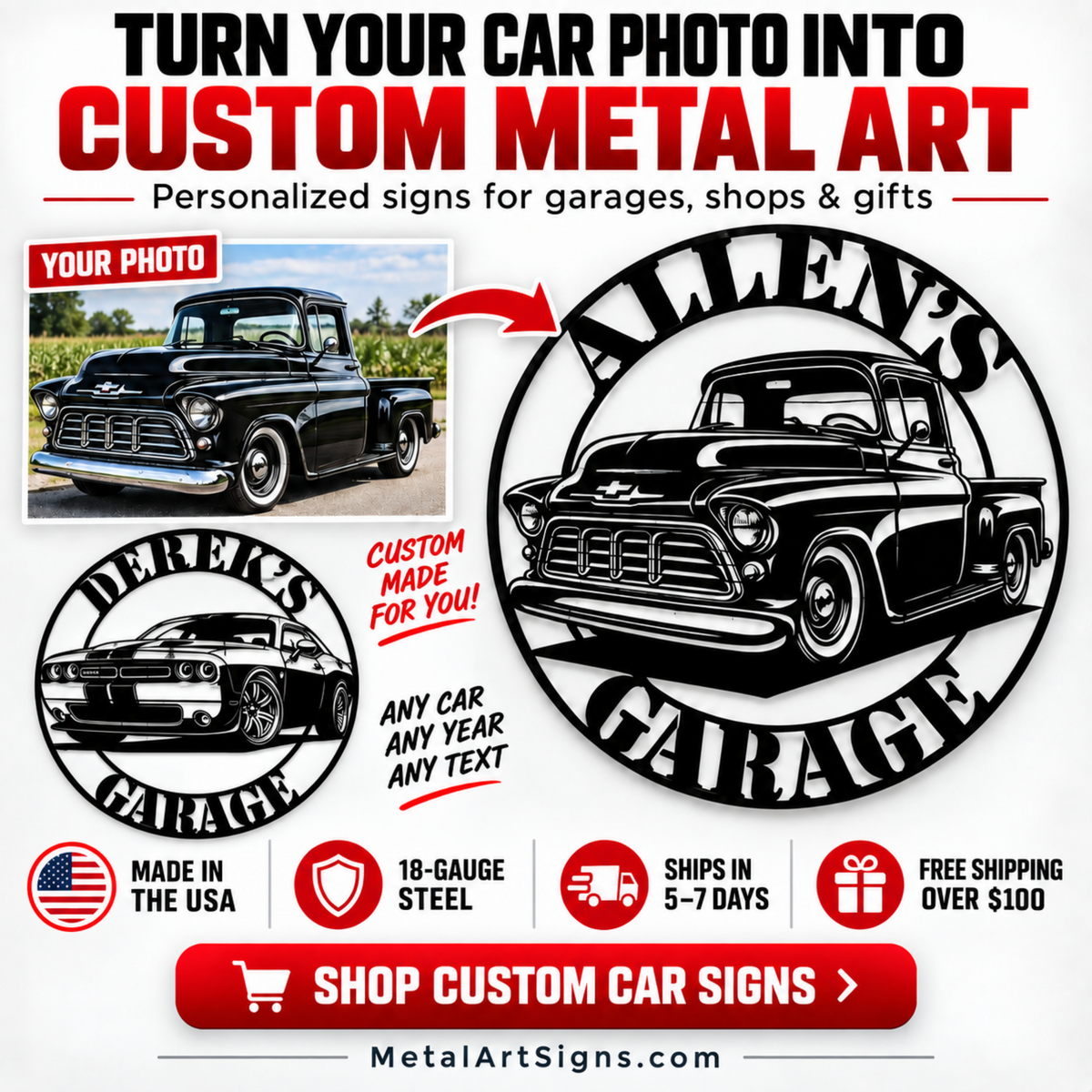 Turn your car into metal art sign