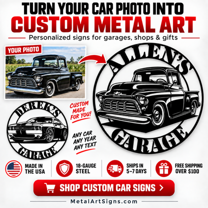 Turn your car into metal art sign