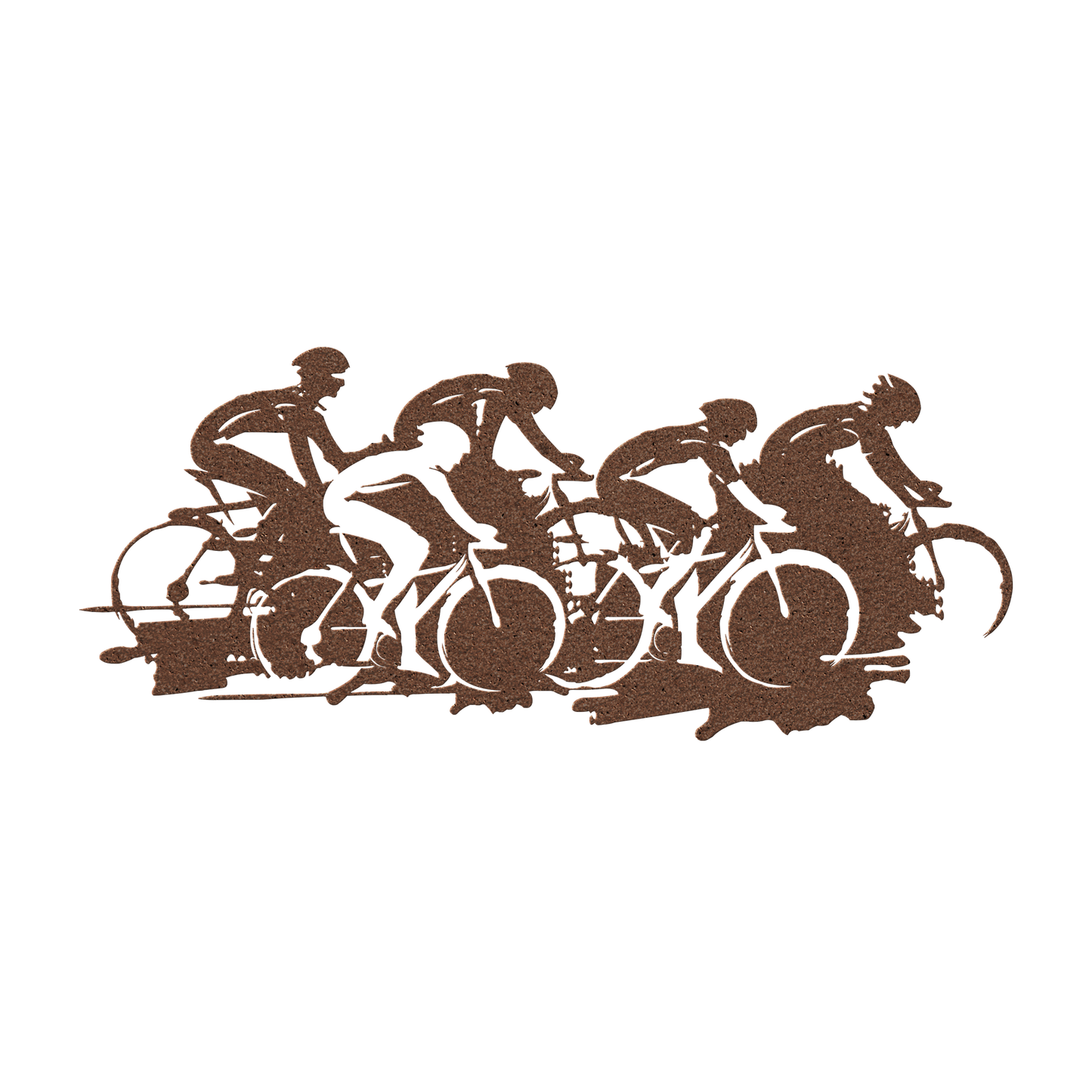 Cycling race metal wall art in copper — road bike peloton sports sign
