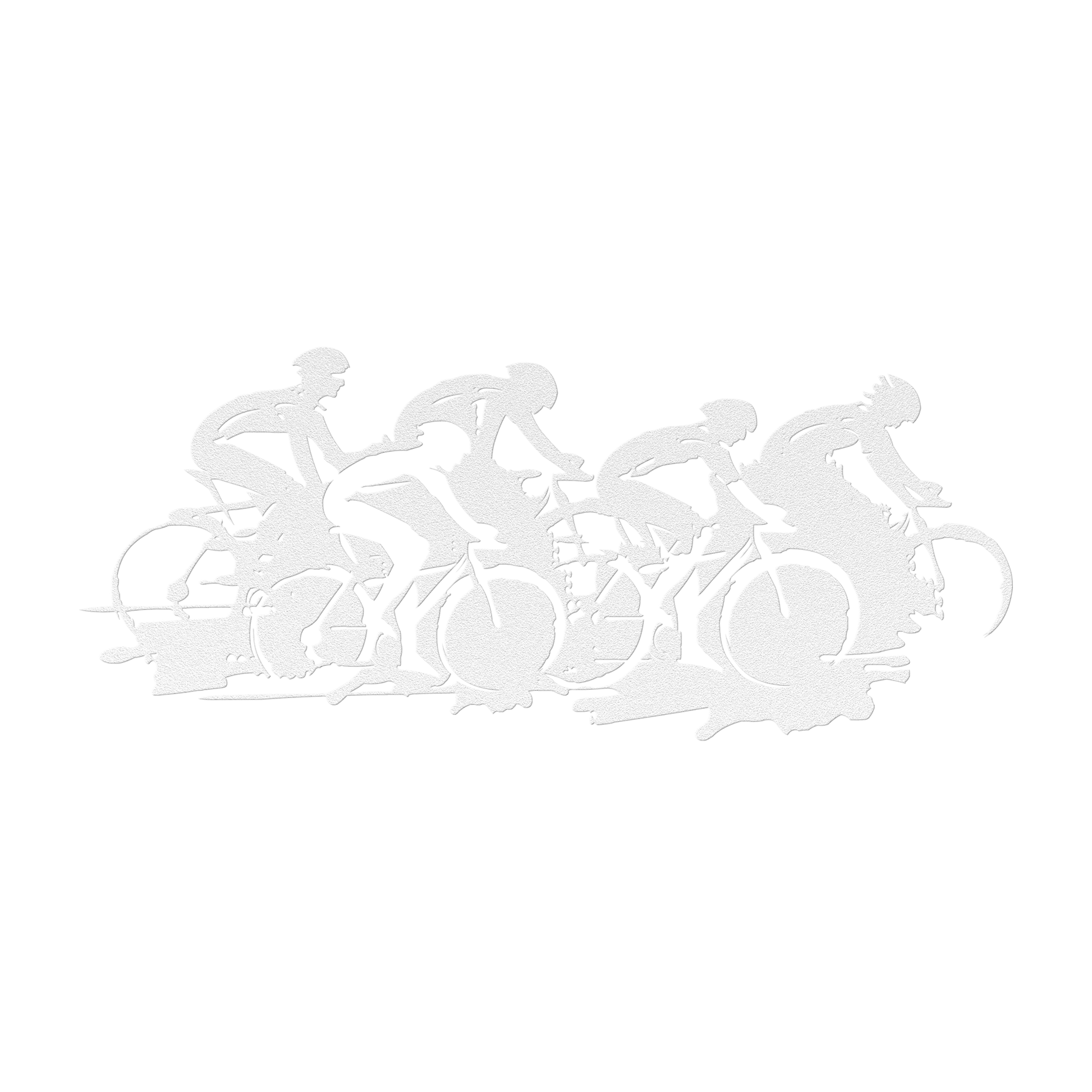 Cycling race metal wall art in white — road bike peloton sports sign