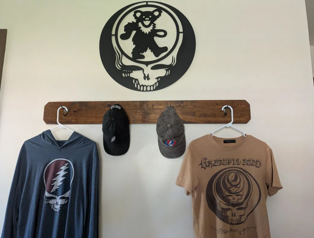 Psychedelic Skull and Dancing Bear Metal Sign