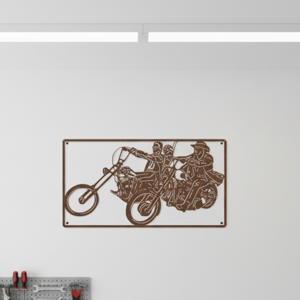 Metal Sign Rider American Cruiser Motorcycle Easy Rider Style Metal Art Wall Sign USA ...