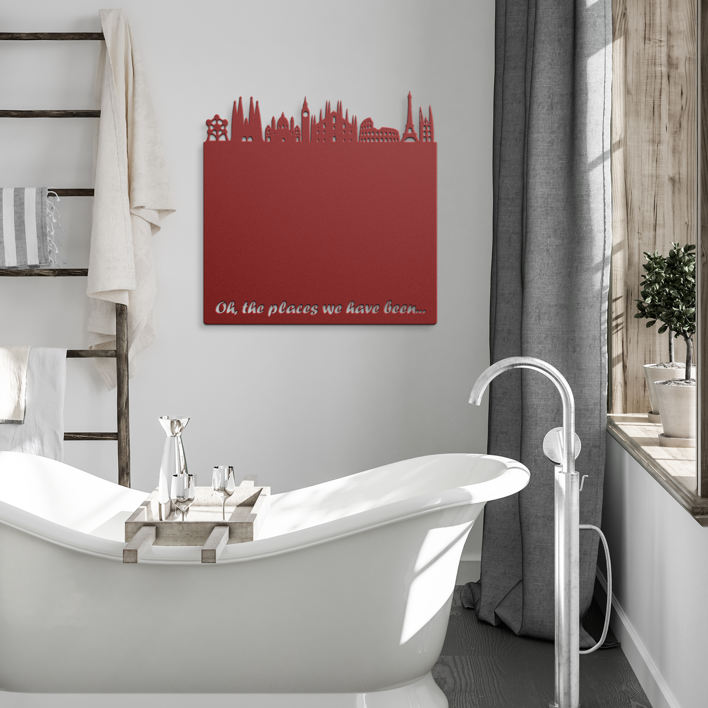 photo and magnet display board for travel memories