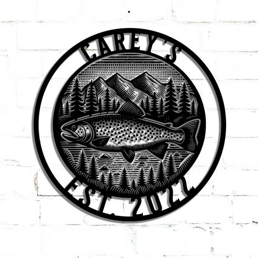 fishing metal sign
