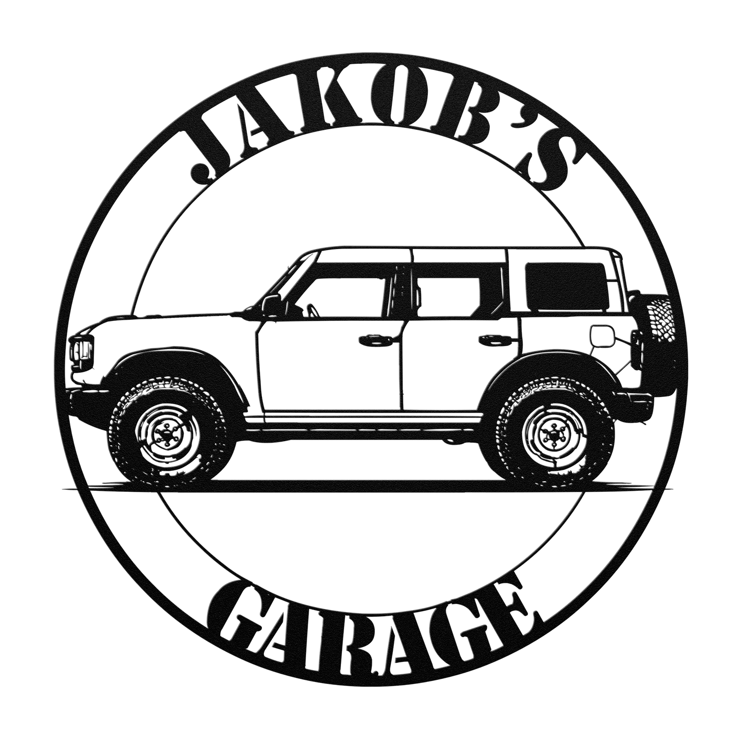 Bronco metal sign