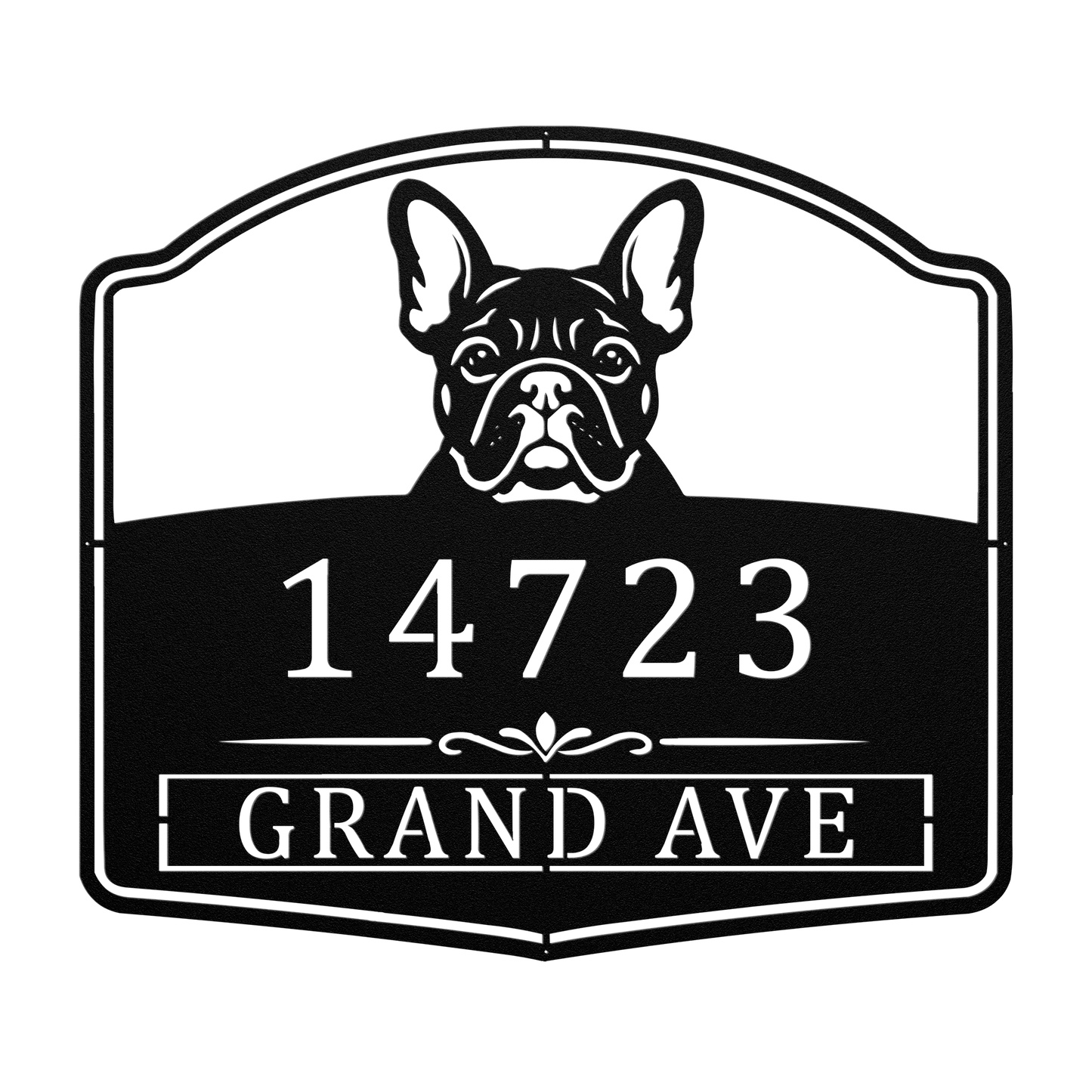 custom dog metal address plaque made in the USA