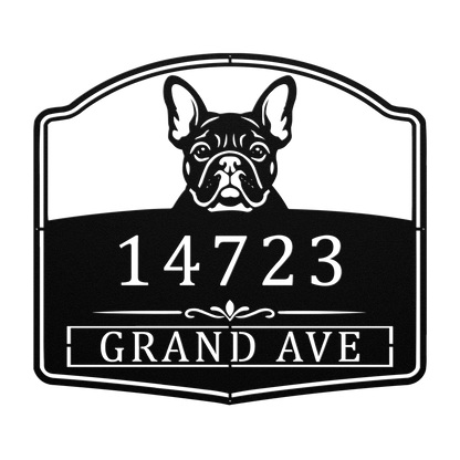 custom dog metal address plaque made in the USA