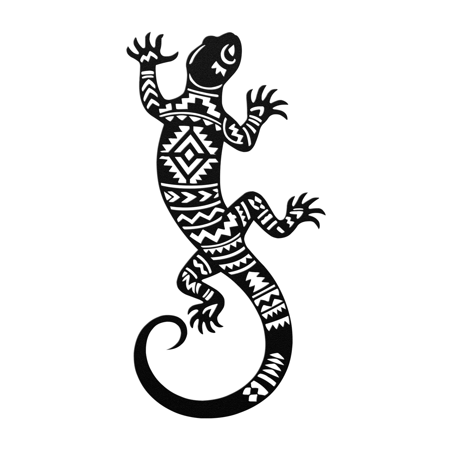 weatherproof gecko metal ornament for garden wall
