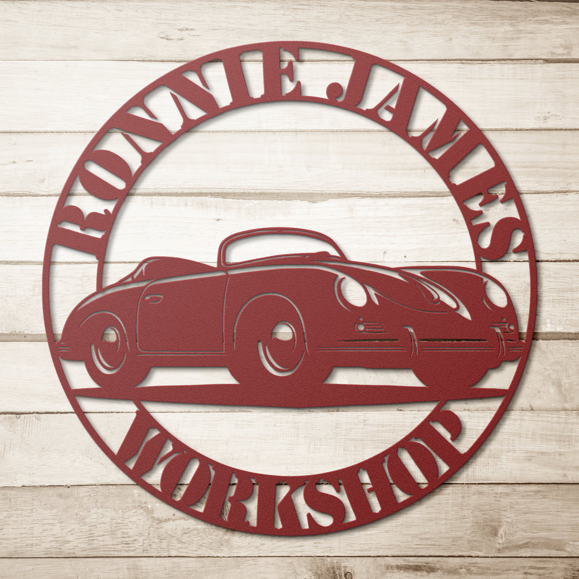 Vintage Porsche Speedster metal wall art