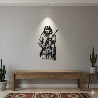 Native American leader wall sign