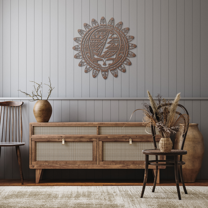 Grateful_Dead_Feather_Warrior_Shield_Met_Copper_Rustic_Hallway_Mockup.png_15504729