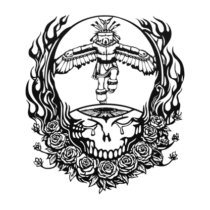 eagle skull steel wall decor