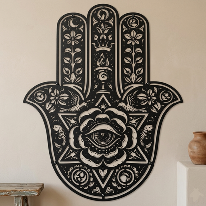 hamsa metal wall art for spiritual home decor