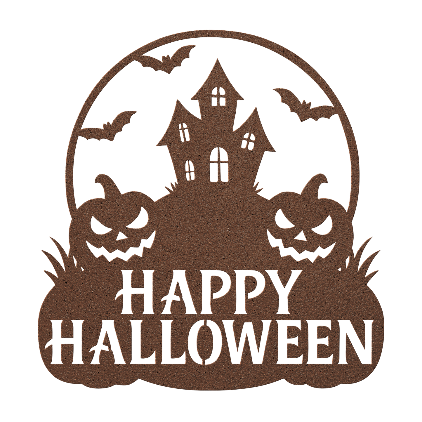 Haunted house porch Halloween metal wall sign