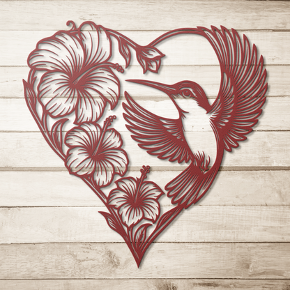 hummingbird love steel decor