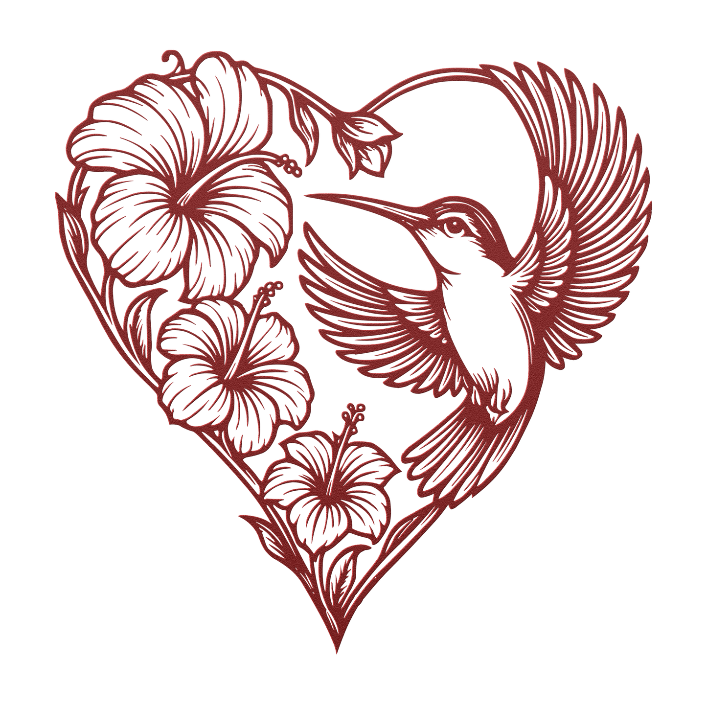 bird heart metal wall sign