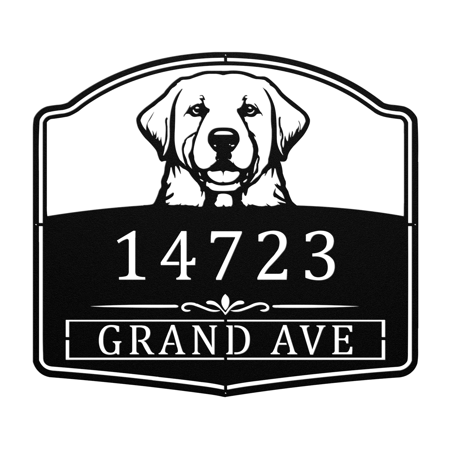 personalized Labrador house number sign for front porch