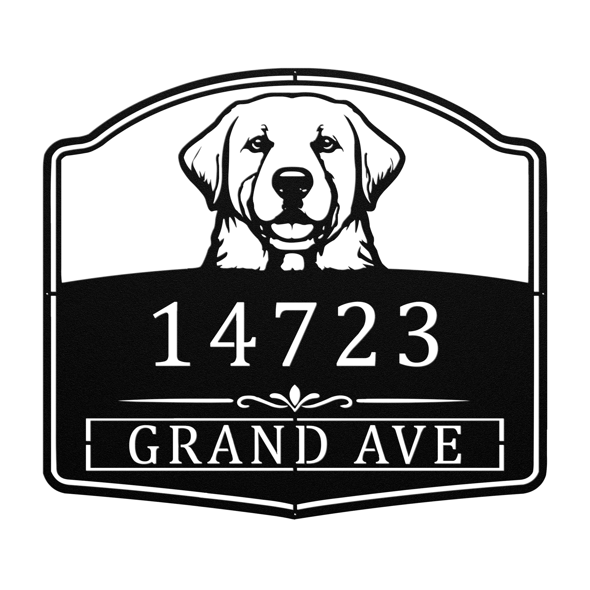 personalized Labrador house number sign for front porch