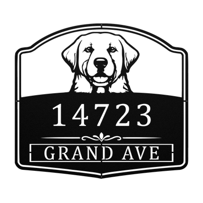 personalized Labrador house number sign for front porch