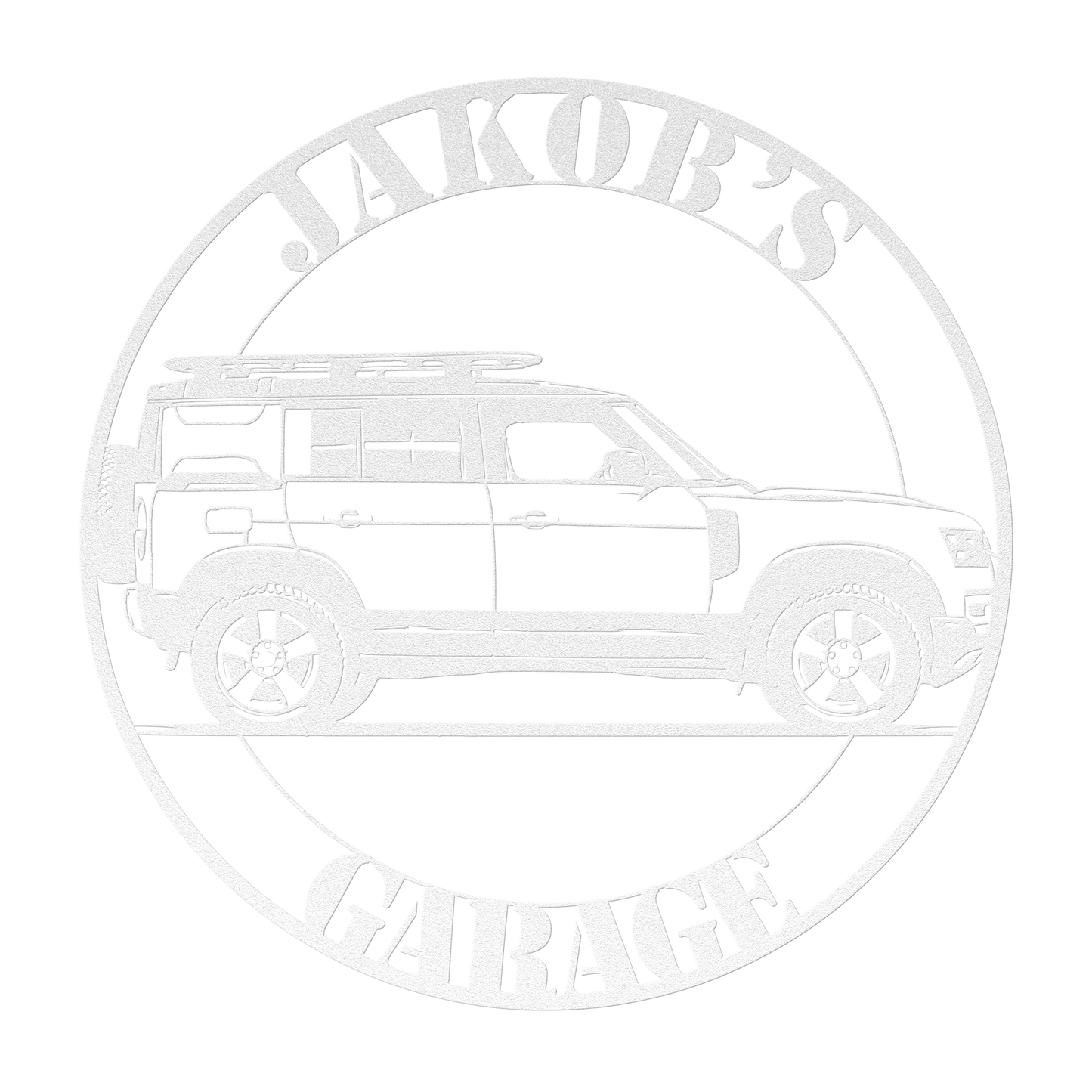 off road truck metal wall sign