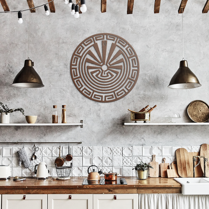 Man_in_the_Maze_Metal_Wall_Art__Nativ_Copper_Rustic_Kitchen_Mockup.png