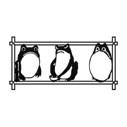 Funny Zen frog metal wall sign