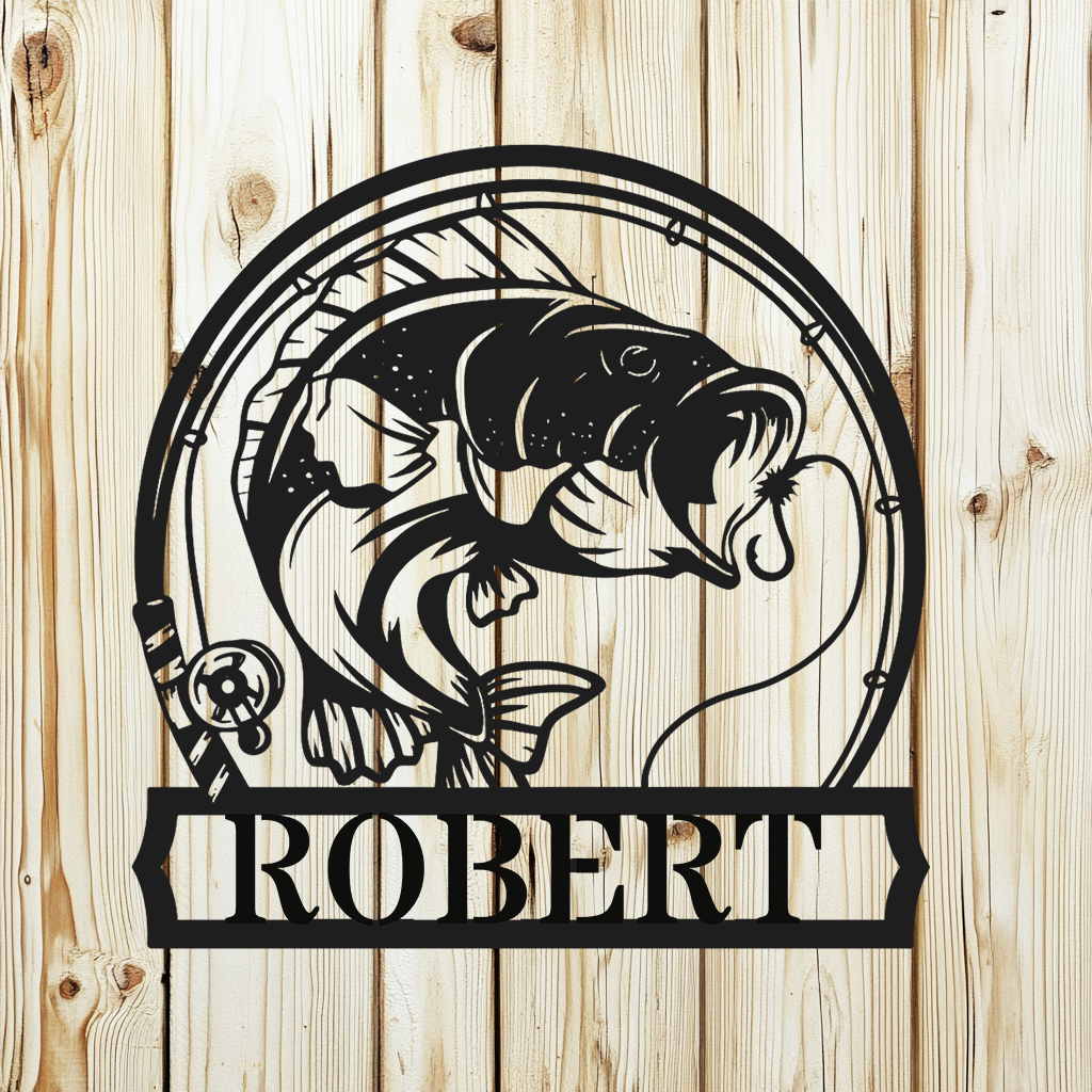 Bass Power Sign Personalized Bass Fishing Metal Sign | Cabin Signs – Metal Art Signs