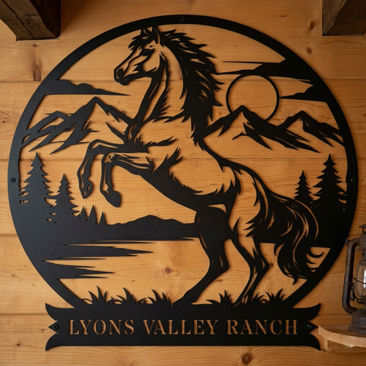 personalized horse farm ranch metal sign for barn decor