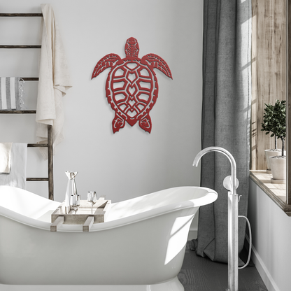 Outdoor steel turtle wall hanging for patio