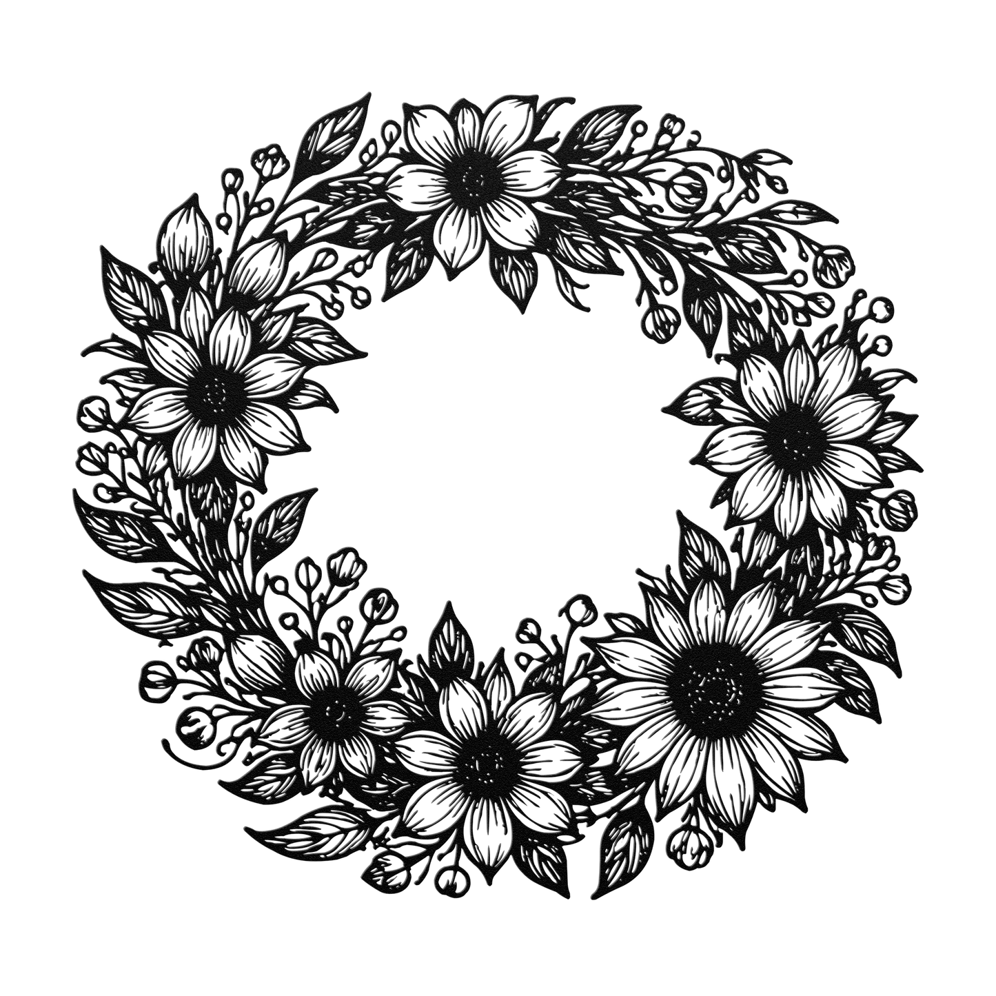 floral metal wreath door decor for porch or entryway