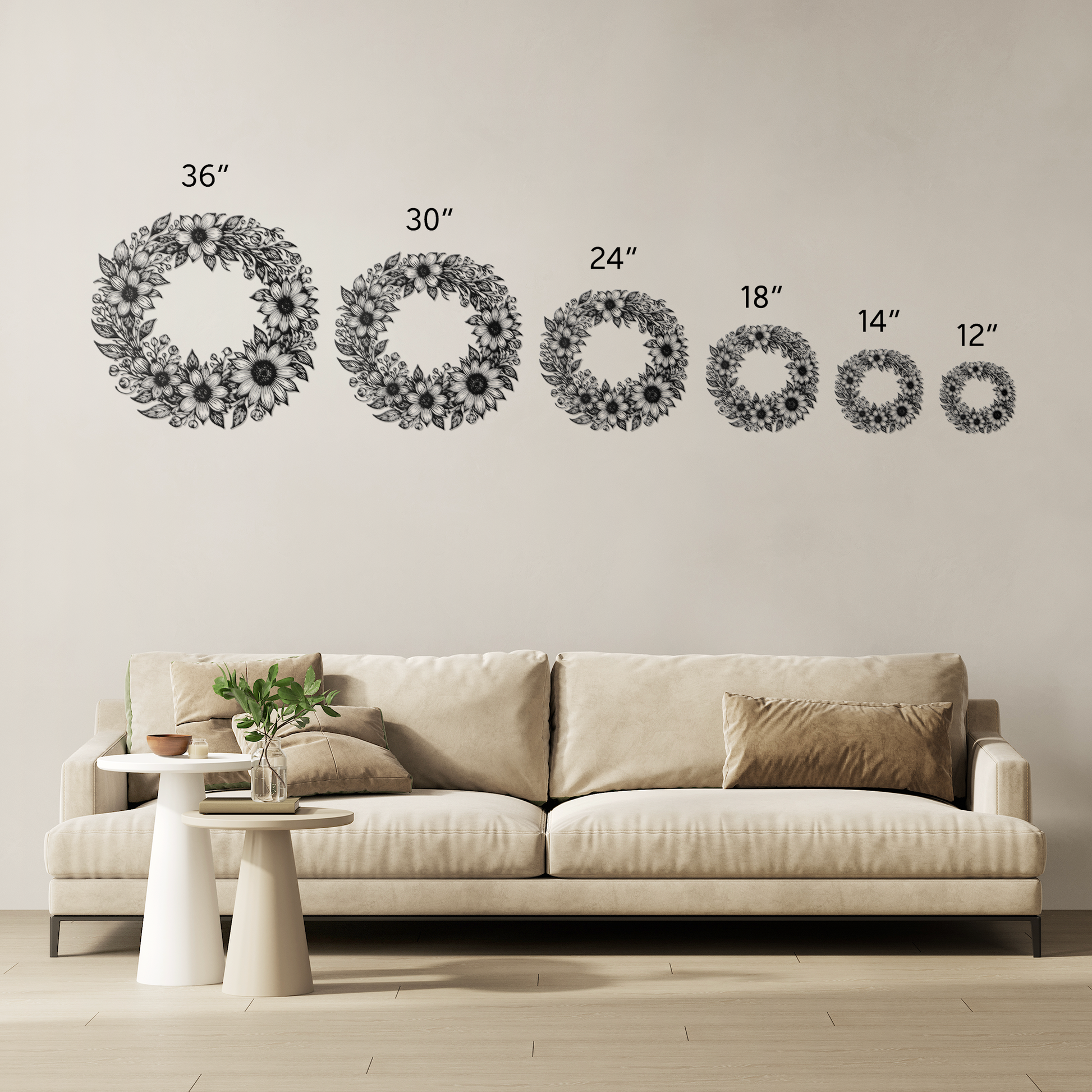 spring summer flower metal wreath for home wall decor