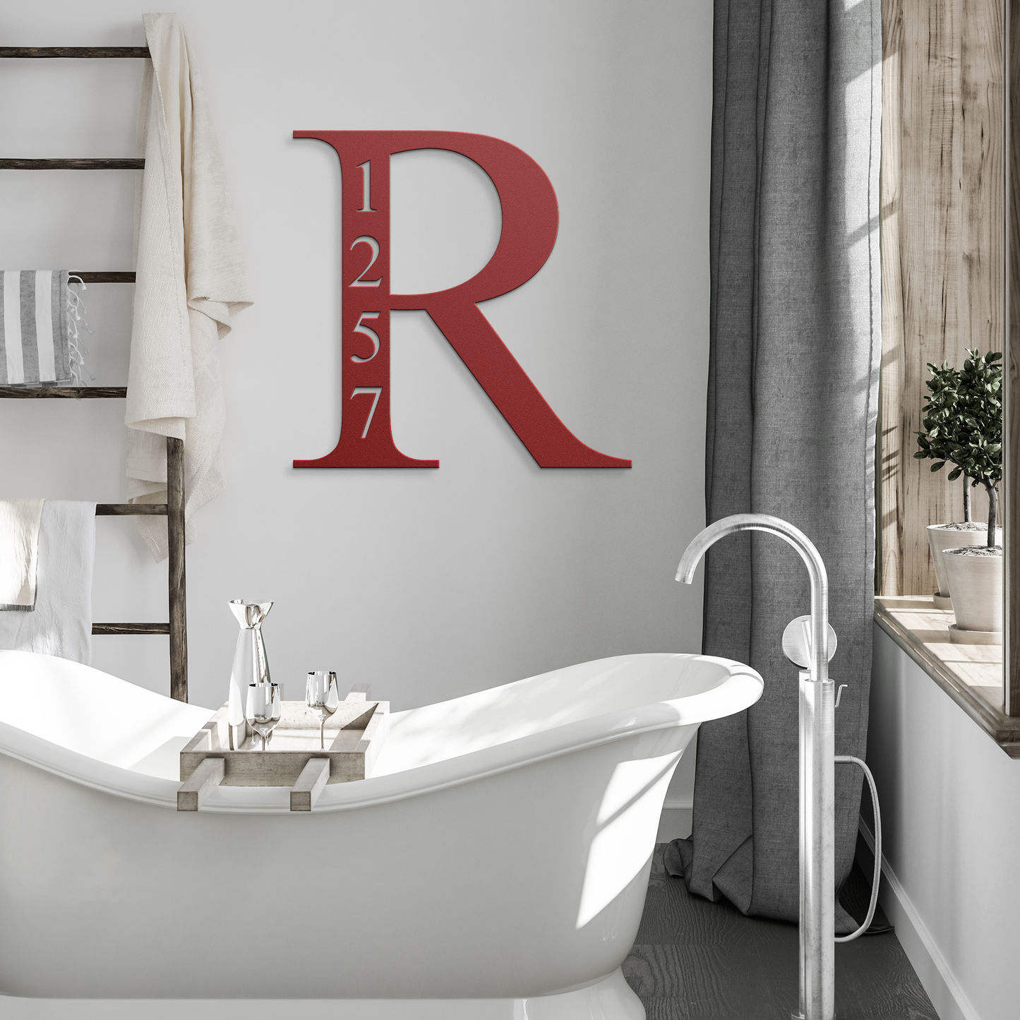 Monogram_Address_Sign_Vertical_Metal_Wal_Red_Modern_Bathroom_Mockup.png_15312818