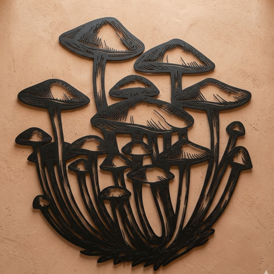 mushroom metal wall decor
