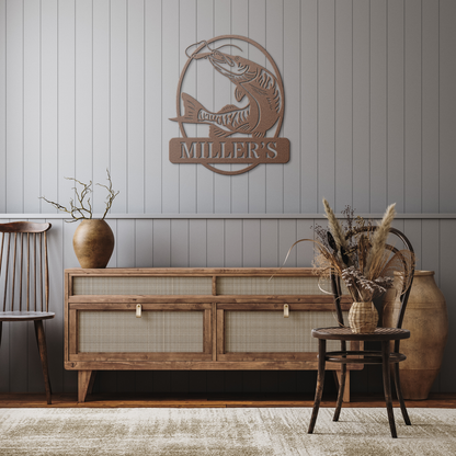 Muskie_Fishing_Metal_Outdoor_Sign__La_Copper_Rustic_Hallway_Mockup.png