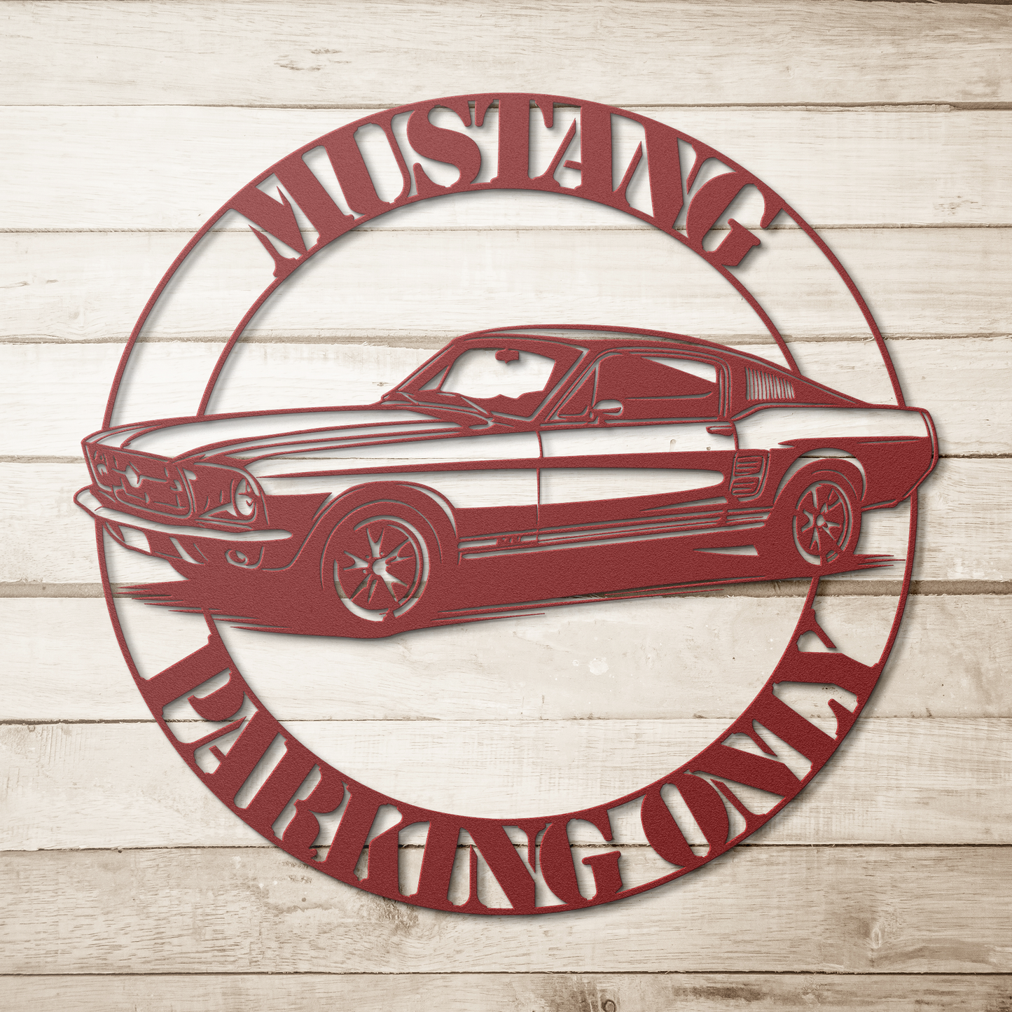 Classic car inspired metal wall art for workshop