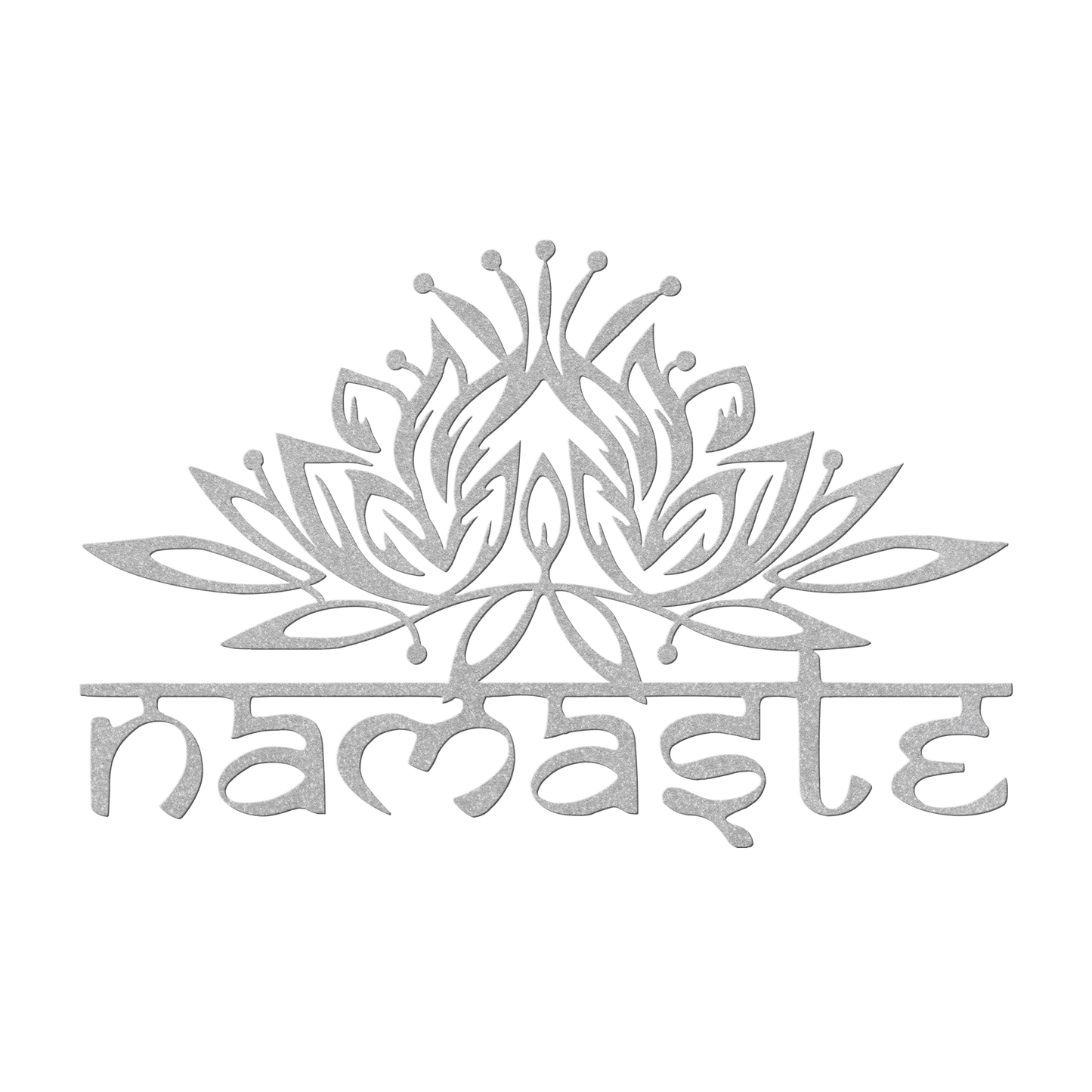 Namaste_Metal_Sign__Lotus_Flower_Wall_Silver_Transparent_Mockup.png