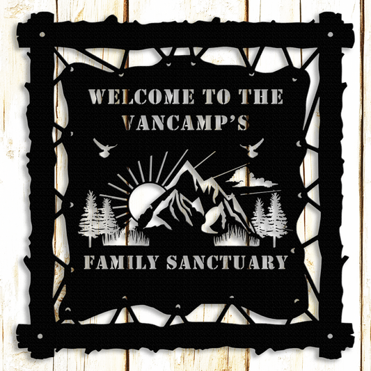 Native American Bear Welcome Sign – Custom Tribal Family Camp Wall Decor | 18 Gauge Steel Rustic Bear Paw Wall Art
