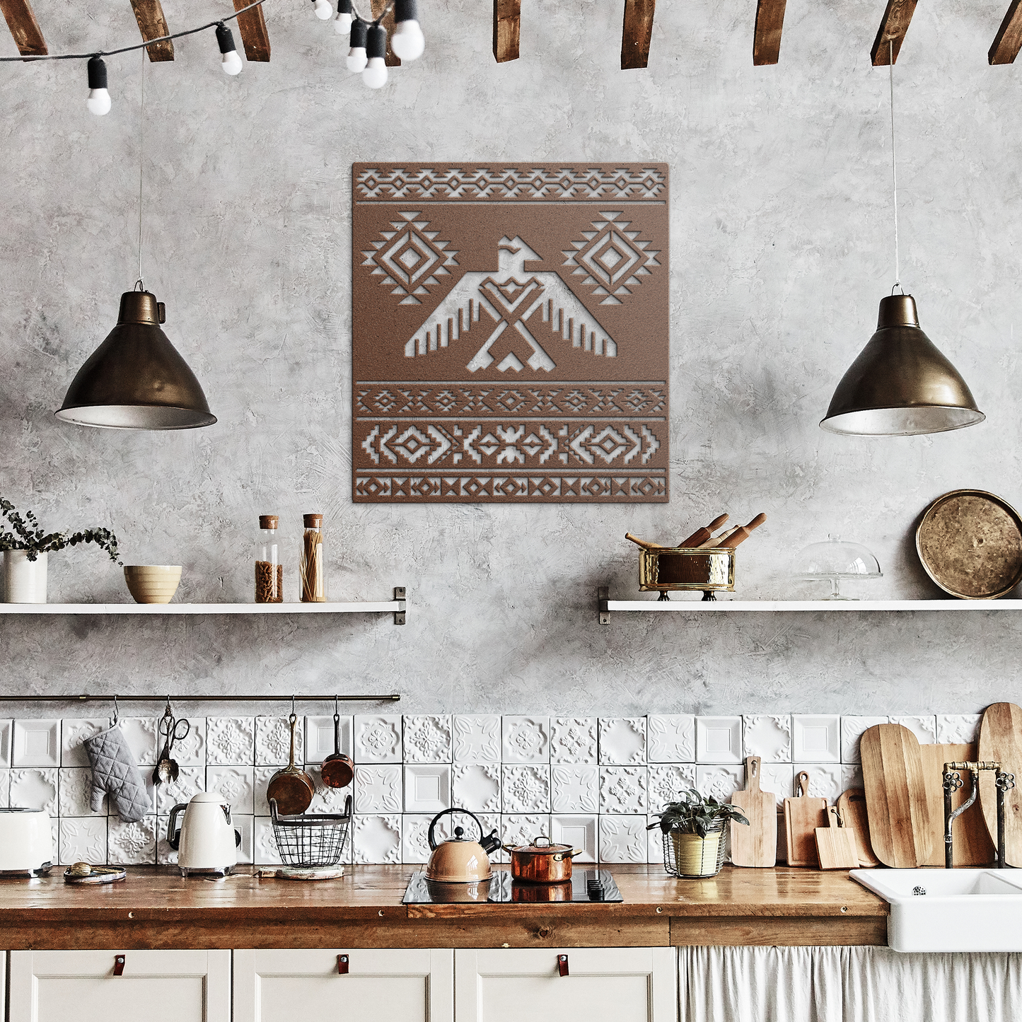 Native_American_Thunderbird_Metal_Wall_A_Copper_Rustic_Kitchen_Mockup.png