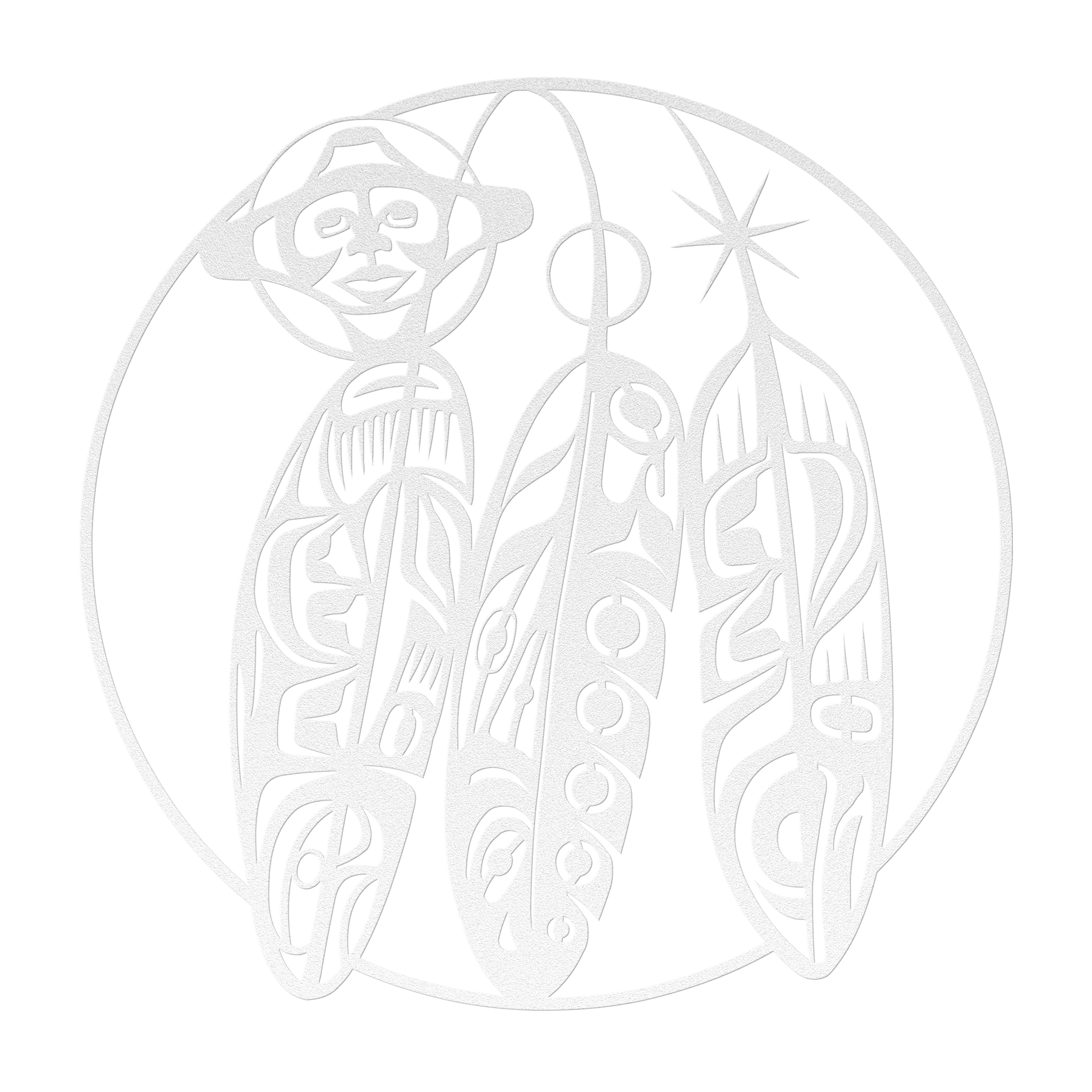 Northwest_Tribal_Feathers_Metal_Sign__C_White_Transparent_Mockup.png