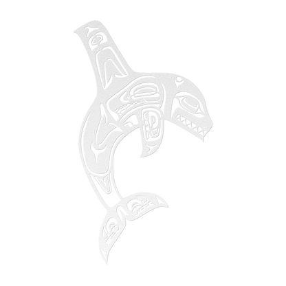 Rustic outdoor orca totem wall sign