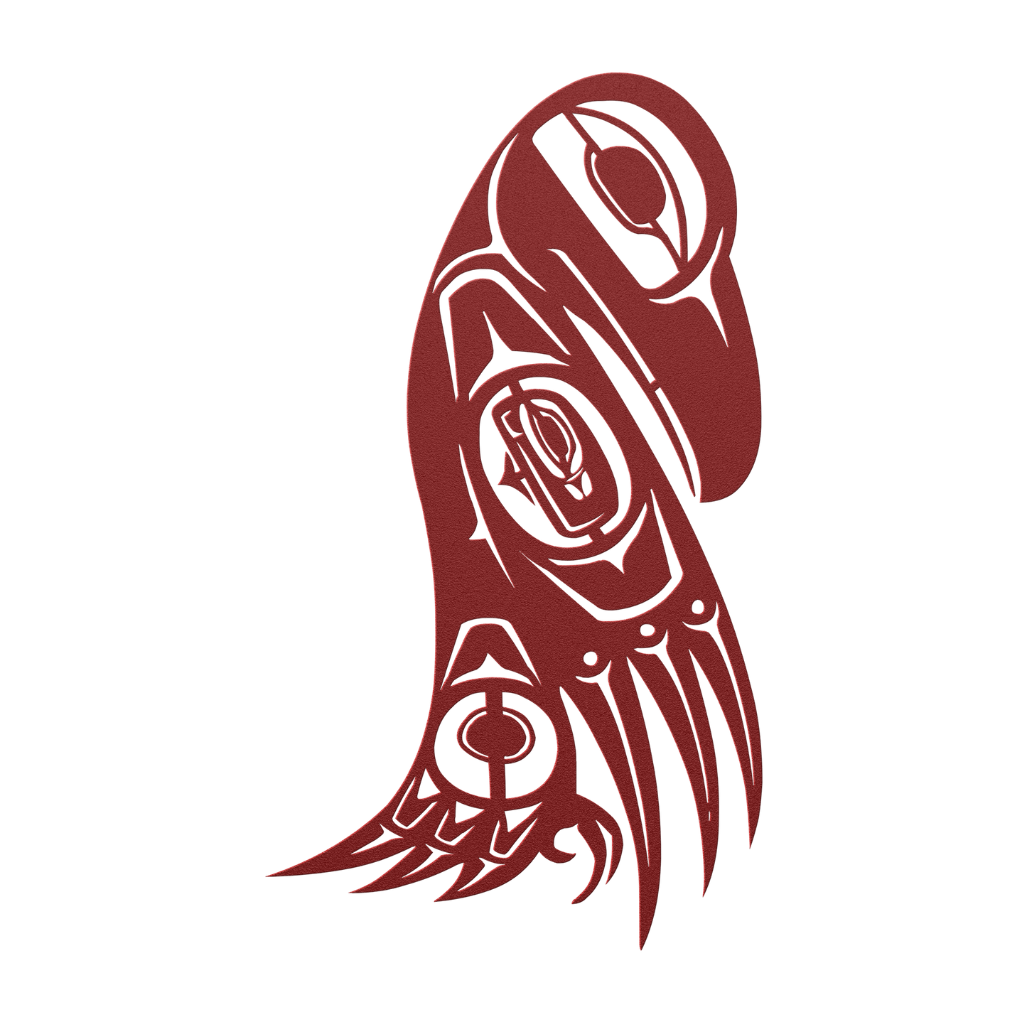 Durable powder-coated tribal raven art