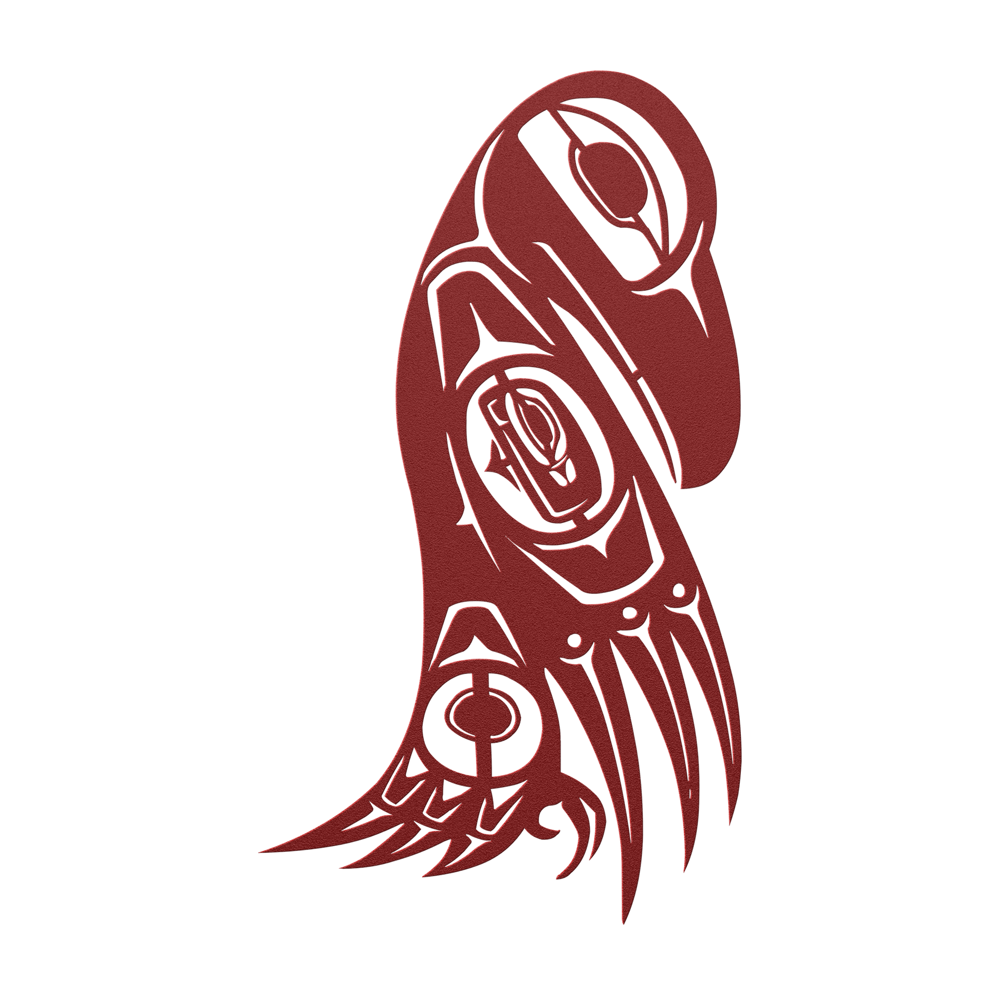 Durable powder-coated tribal raven art