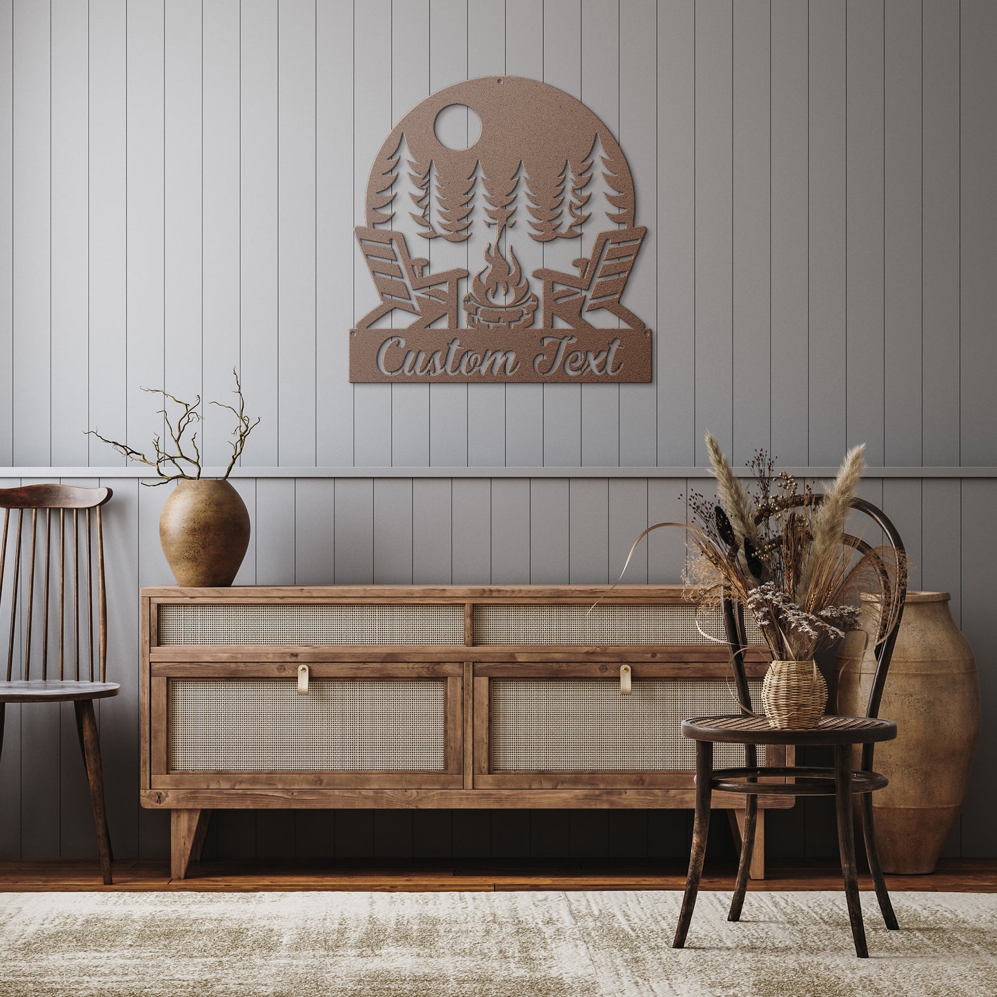 Personalized Firepit Backyard Metal Sign