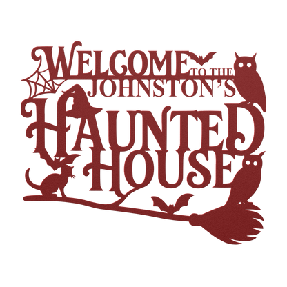 Durable powder-coated Halloween family name sign