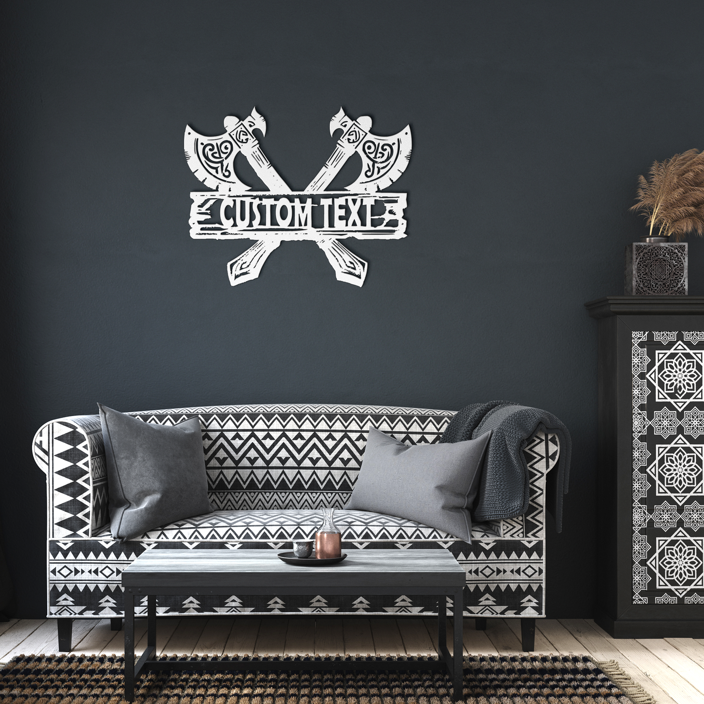 Personalized_Viking_Axe_Metal_Wall_Art__White_Dark_Living_Room_Mockup.png